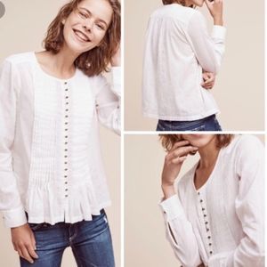 Anthropologie Maeve White Gelise Blouse